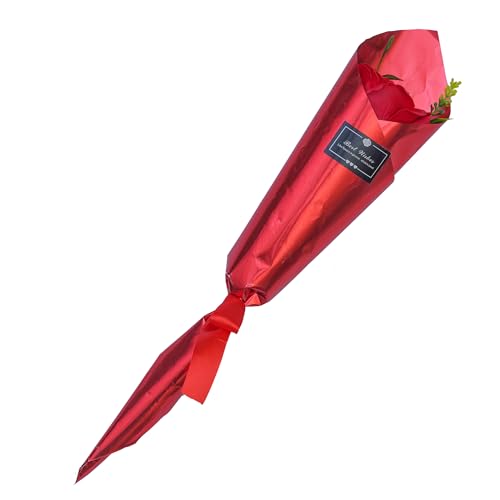 Image of eCraftIndia Best Wishes Artificial Red Rose Flower Decorative Showpiece Gift | Valentine Gift for Girlfriend Boyfriend Husband Wife Her Him | Valentine Decoration Items