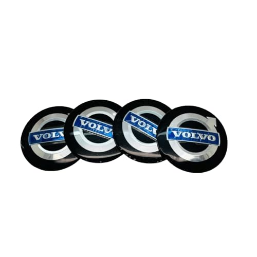 XMYLYH 4 Piezas Adhesivo para Tapacubos para Volvo XC40 XC60 XC90 V40 V60 V90 S60 S90 Rdesign 60mm, Auto Llantas Decorativa Emblema Badge Pegatina Auto Pegatinas de Rueda