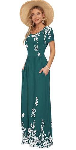 Image of AUSELILY Women's Classic Short Sleeve Loose Plain Casual Long Maxi Dresses for Women 2026