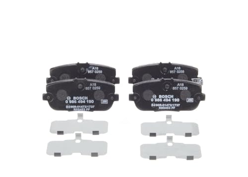 Bosch BP1136 - Plaquettes de Frein Arrière pour Voiture - Qualité Bosch - Réduction du Bruit et de la Poussière - Certifié ECE-R90 - Sans Cuivre - Jeu de 4 Plaquettes