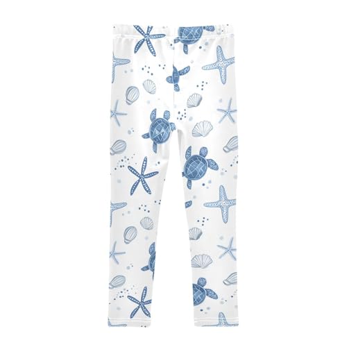 Turtles Girls' Leggings Toddler Doodles Starfish Shells Kids Yoga Pants Dance Active Tights 4T2