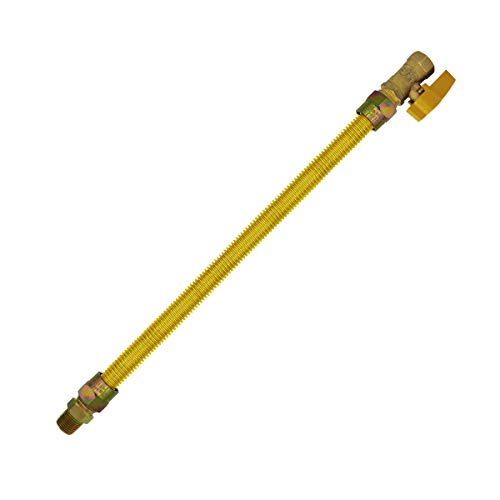 Cambridge Gas Appliance Connector Yellow Coated 24 Inch Long, 5/8 Inch Outer Diameter