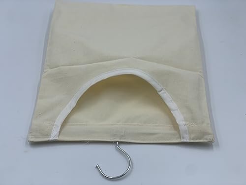 Pack of 2 Clothes Peg Bags, Clothes Peg Bag, 27 x 32 cm, Clothes Peg Bag with Hanger, Linen Bag, for Hanging, Storage, Reusable, Organiser for Bathroom, Wardrobe (Beige), beige, 27 X32 Cm - Image 9