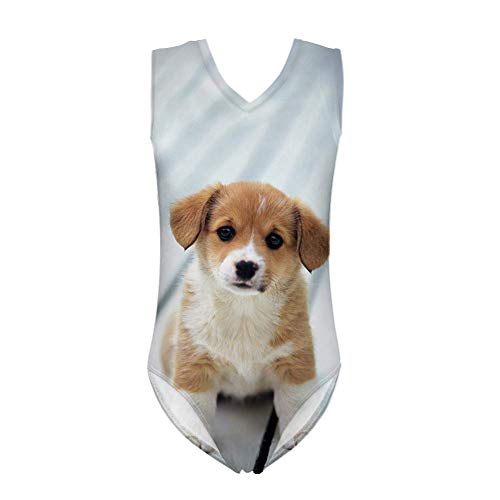 POLERO Mädchen Badebekleidung Badeanzug Süße Hunde Muster