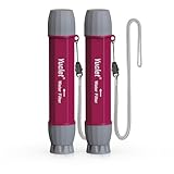 YWF01 Personal Filter Straw for Drinking Survival, Portable Water Purifier Filtration System Survival Gear and Supplies for Camping, Hiking, Travel, and Emergency Preparedness (Plum Red, Pack of 2)