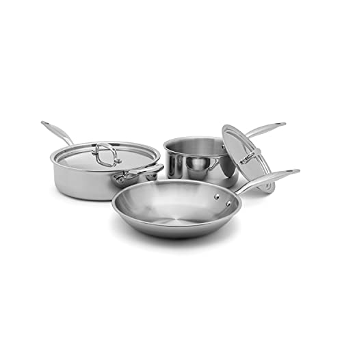 Comparison: Best Heritage Steel Cookware Set 8 Heritage Steel 5 Piece Essentials Cookware Set | Made in USA | Titanium Series 316Ti Stainless Steel with 5-Ply Construction | Induction-Ready and Fully Clad