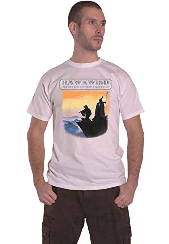 T-shirt Hawkwind Blanc Homme : Fini les Logos de Groupe qui Teignent