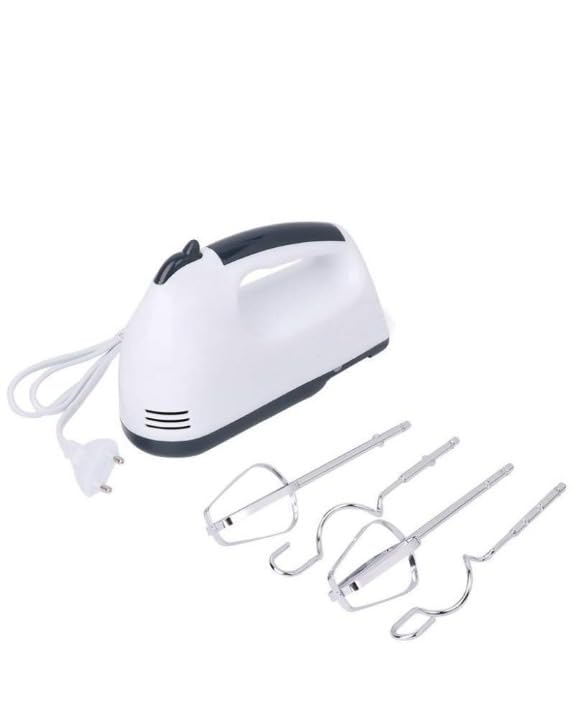 Electric Hand Mixer for Kitchen, Speed Cake Blender with Stainless Steel Attachments, Beaters & Dough Hooks for Whipping, Mixing (Pack of 1)-image-1