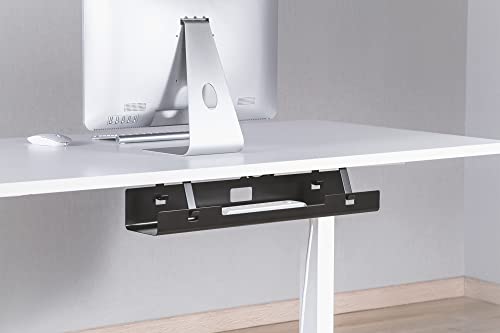 DIGITUS Kabelmanagement Kanal - Untertischmontage - für Kabel, Steckdosenleisten - Kabelhalter - Kabelwanne - Kabelführung - 60 x 13,5 x 10,8 cm - schwarz