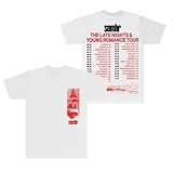 Sombr The Late Nights and Young Romance Tour 2025 T-Shirts Women Men Fashion Short Sleeve Tee (White,Medium)
