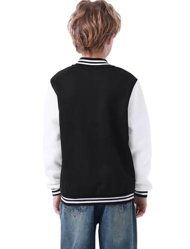 babyhealthy Kids Boys Varsity Jacket Baseball Jacket Casual Sport Cardigan Sweatshirt Youth 2-13 Year3
