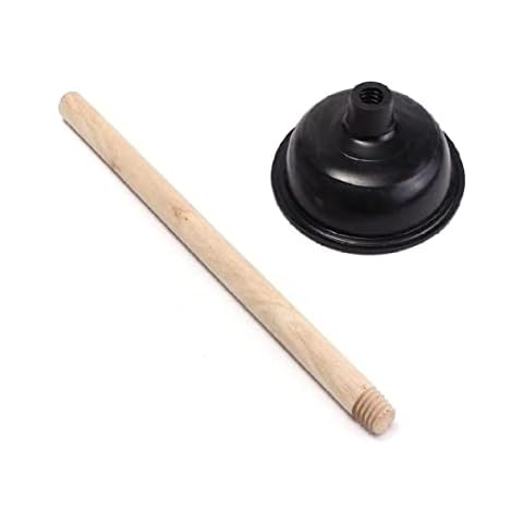 Blissify Toilet Plungers and Holders (Pack of 1) - Black Suction Rubber Cup with Wooden Handle - Lightweight Toilet and Sink Plunger - Blockage Cleaner for Kitchen Drain, Sink, Washbasin Hose Cover
