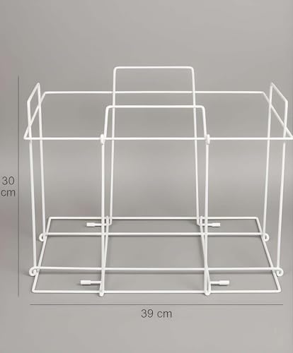 Image of Newspaper Storage Box for Home Iron Wrought Foldable Newspaper Rack Stand, Durable Powder-Coated Organizer for Home Office Library (White (1))