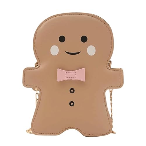Christmas Purses for Women Gingerbread Man Cute Crossbody Bag Fashion Chain Lightweight Shoulder Bag