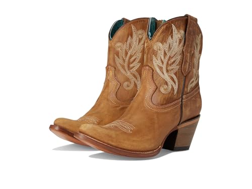 Image of CORRAL LADIE'S GOLDEN EMBROIDERY ANKLE BOOT, LEATHER SOLE, URBAN A4218