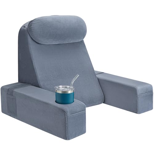 Opiniones y reviews de Almohadas de lectura Top 10. 44 AS AWESLING - Almohada de lectura para adultos, almohada de espalda para cama sentada, almohada de respaldo para sentarse en la cama, brazos desmontables con taza integrada y...