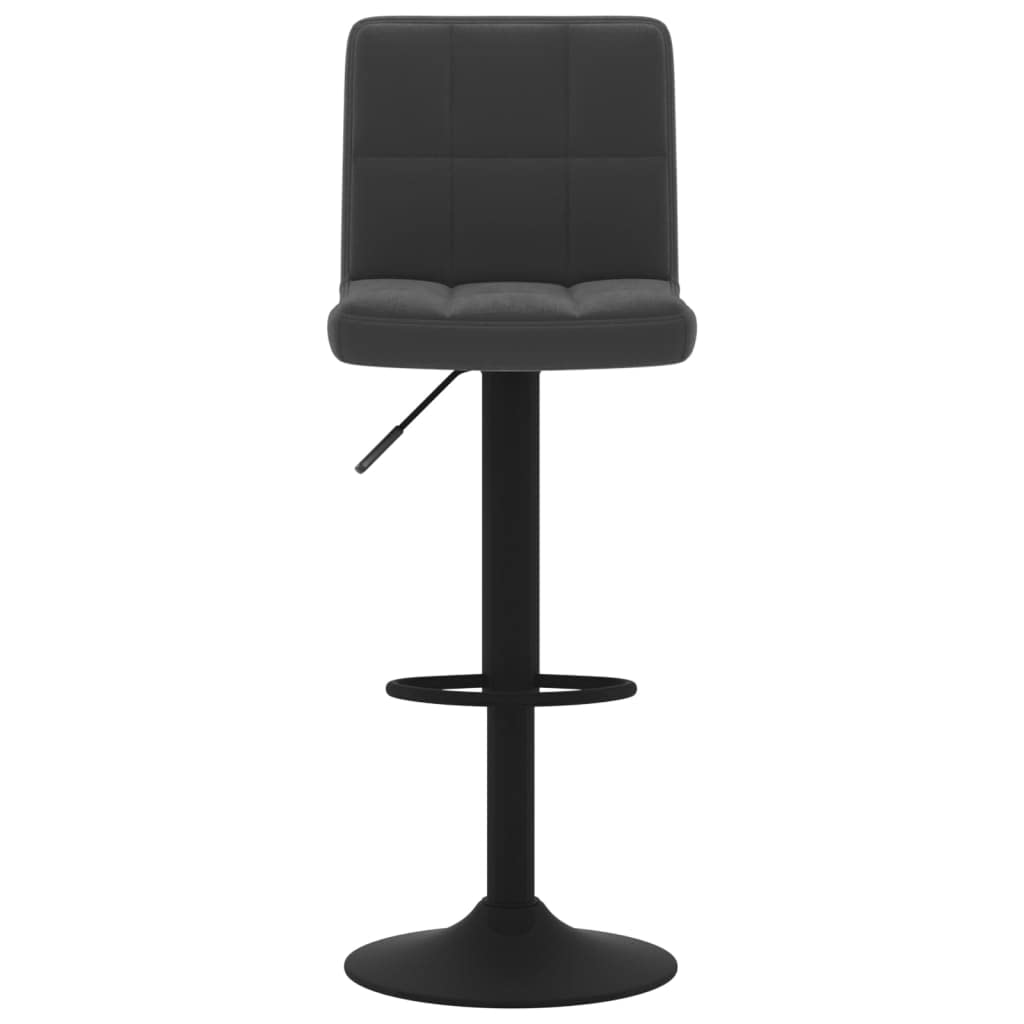 Lot de 2 tabourets de bar en velours noir avec repose-pieds, pivotants et réglables en hauteur, pour cuisine, salle à manger, comptoir, assise et dossier rembourrés, cadre en acier stable