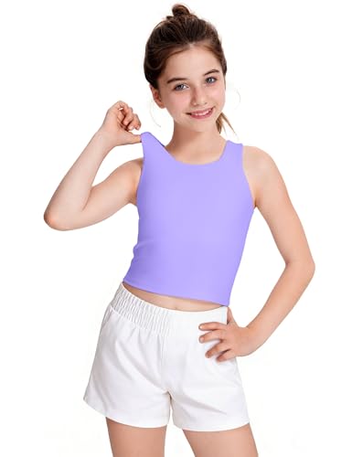Image of JOCMIC Girls Tank Tops Athletic Tanks with Bra Racerback Sports Top