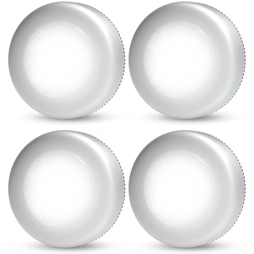 XERGY® Tap Light Push Lights Mini Night Touch Light LED Portable Under Cabinet Lighting Battery Operated Powered Stick On Lights Closet Counter Kitchen Cool White (Pack of 4) (Battery Not Included)