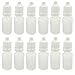 Lot de 50 flacons compte-gouttes avec bouchon à visser et réducteur d’orifice (Bouchon de bouteille + Pointe + capuchon), 10ml/0.34oz, blanc, 50