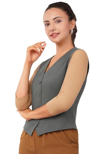 Image of SaintX Women's Waist Coat | Sleeveless | Stylish Executive Wear | Formal Blazer Waistcoat | Office wear