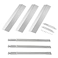 GDCERIX Grill Replacement Parts for Oklahoma Joe's Longhorn Combo 3 Burner Smoker 15202029 16202046 18202083 12201767 14201767 Heat Plates Grill Burners Grill Corssover Tube Set for Oklahoma Joe