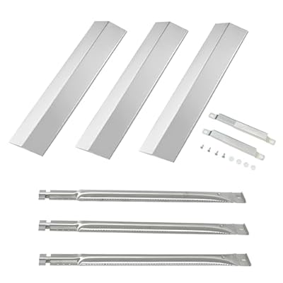 GDCERIX Grill Replacement Parts for Oklahoma Joe's Longhorn Combo 3 Burner Smoker 15202029 16202046 18202083 12201767 14201767 Heat Plates Grill Burners Grill Corssover Tube Set for Oklahoma Joe