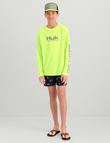 Image of HUK Boys Pursuit Solid Long Sleeve Shirt, Fishing Shirt for Kids