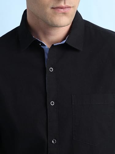 Dennis Lingo Men's Solid Slim Fit Cotton Casual Shirt
