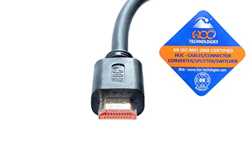 HOC HHO2-3L High Speed HDMI Cable 9.8 Feet or 3 Meter Supports Ethernet 3D 4K Video and Audio Return Channel ARC Black