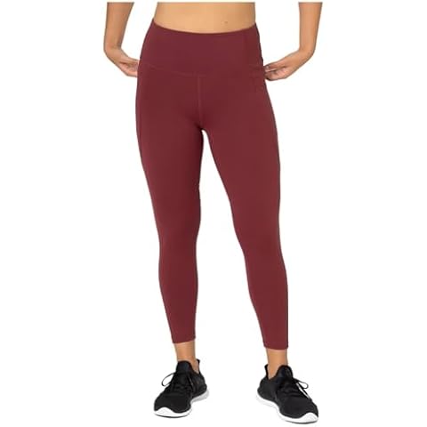 Tuff Athletics Women's 7/8 Length Ultra-Premium Supplex/Lycra Fabric Legging with Pockets (US, Alpha, Medium, Regular, Regular, Nocturne Pink) Cover