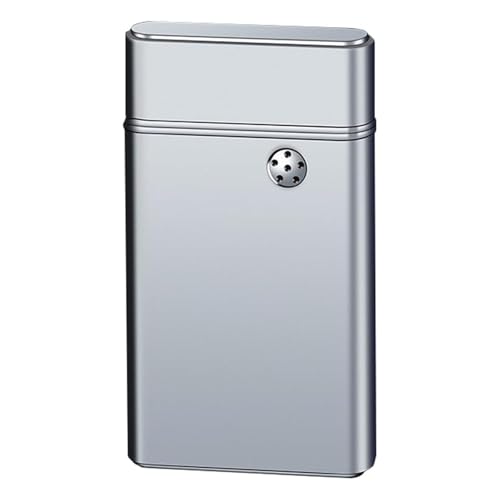 Encendedor de butano Inteligente Activado por Voz, Cuatro Modos de Encendido, cámara de Gas Transparente Visible con luz LED de Color para Velas en la Cocina, Regalo para Hombres.(Silver)