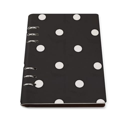 Carnet de notes A5 à pois étanche et rechargeable avec mécanisme à 6 anneaux amovibles