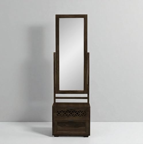 Image of The Attic Ambient Dressing Table Walnut for Bedroom|Solid Wood|Walnut Matte Finish