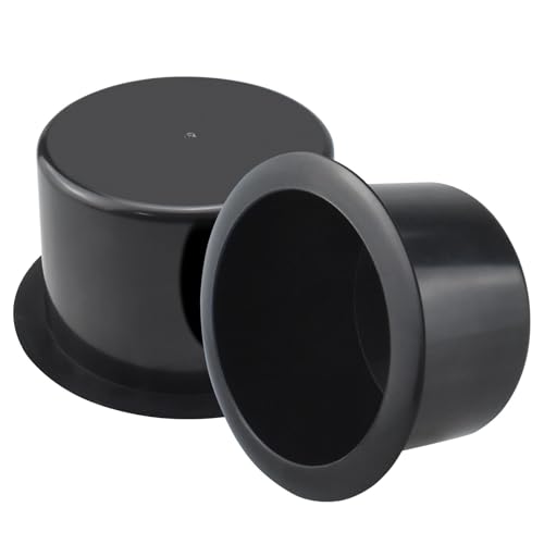 SDTC Tech Black Sofa Cup Holder Universal Plastic Recessed Cup Holder for RV Boats Cars Sofas and Golf Carts (2-Piece)