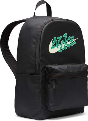 Nike Unisex Backpacks Nk Heritage Bkpk-Hmn Crft Grx, Black/Black/Stadium Green, FN0878-010, MISC Fashion