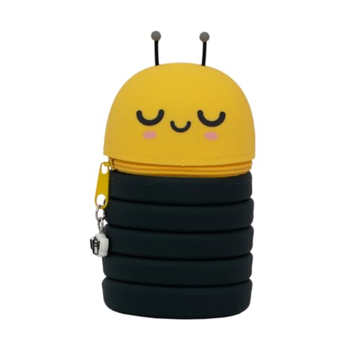 Mr. Wonderful - Estuche de Silicona Extensible - Abeja - con Cierre de Cremallera - Estuche Personalizado - Diseño Exclusivo
