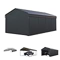 MFSTUDIO Carport 12x20 ft, Outdoor Heavy Duty Carports with Sidewalls, Metal Car Port Shed Shelters Garage Shelter Shade Car Ports with Galvanized Roof for 2 Cars, Truck and Boats ?