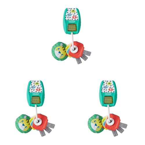 Image of Infantino Music and Lights Pretend Key Ring Set - Lightweight BPA-Free Play Key Ring Set with 4 Easy-to-Press Buttons for Real Car Sounds, Multicolor (Pack of 3)