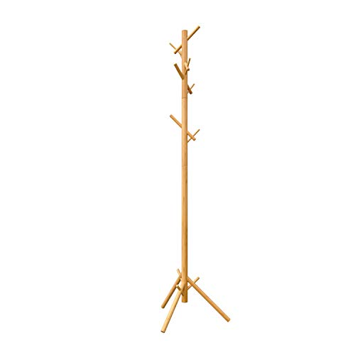BAMEOS Bamboo Tree Coat Rack Stand- Easy Assembly NO Tools Required - 3