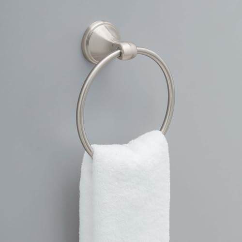 Delta Faucet Becker (1-Pack) Hand Towel Holder, SpotShield Brushed Nickel, Ring for Bathroom or Kitchen Sink, Wall Mounted BCK46-DN by DELTA - Image 2