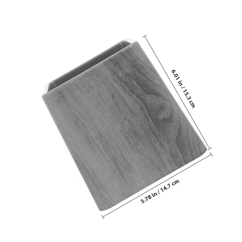 Caneca de basura gris con tapa basculante simulación madera miniatura 2