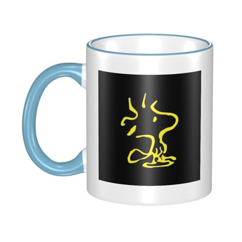 スヌーピー マグカップ 保温・保冷 電子レンジ対応 コーヒーカップ 陶器 セラミック 耐高温 軽量 個性人気 誕生日プレゼント大容量 Sky Blue