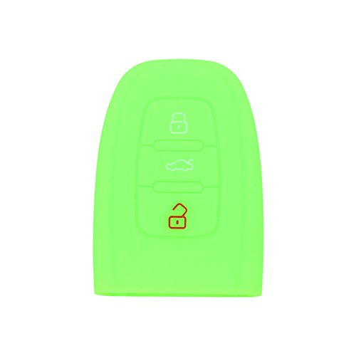BROVACS Silicone Cover Protector Case Holder Skin Jacket Compatible with AUDI 3 Button Smart Remote Key Fob CV9821 Light Green - Image 2
