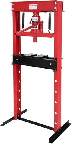 20 Ton Hydraulic Press, H-Frame Heavy Duty Garage Floor Shop Press Tool with Plates,Adjustable Work Table Height for Metalworking, Bearing Removal, Repair Bend, Straighten, Or Press Parts, U-Joints