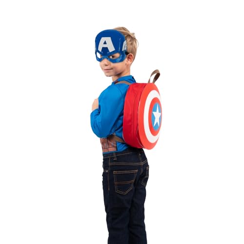 Disfraz Marvel Capitán América con máscara y escudo miniatura 4