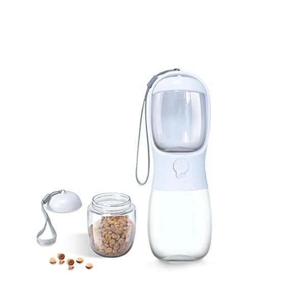 2 in 1 Portable Dog Water Bottle with Food Container Pet Drink Feeder Travel Leak Proof 300ml Water Dispenser Sack (White, One Size) 2 in 1 Portable Dog Water Bottle with Food Container Pet Drink Feeder Travel Leak Proof 300ml Water Dispenser Sack (White, One Size)