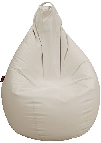 loconfort-Puff DE Pera XL, 25 Colores Envio 24/48 Horas, Fabricado EN ESPAÑA. 3 AÑOS DE Garantia, Poli Piel Azul Marino (XL Adulto, BEIG)