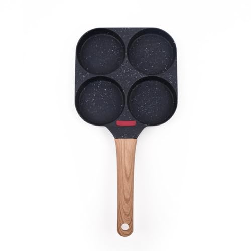 CÉCOA • Poêle 4 Cavités Antiadhésive en Fonte d’Aluminium • Tous Feux Dont Induction • Cuisson Rapide et Homogène pour Pancakes, Blinis, Œufs, Burgers •...