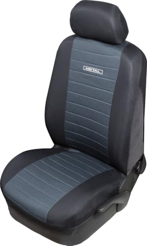 Housse de siège auto avant en métal et polyester noir anti-usure